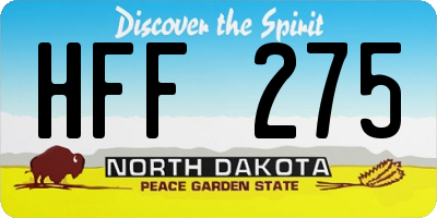 ND license plate HFF275