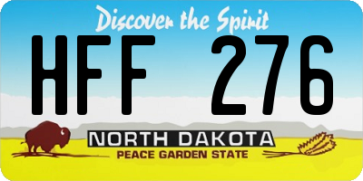 ND license plate HFF276