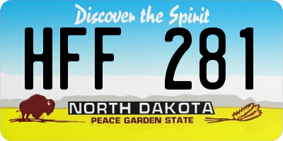 ND license plate HFF281