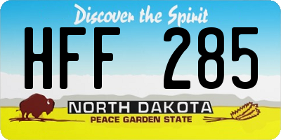 ND license plate HFF285