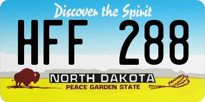ND license plate HFF288