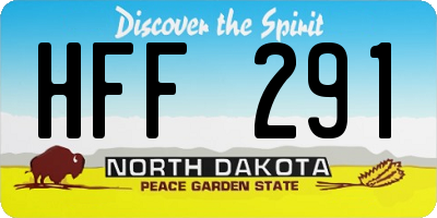 ND license plate HFF291