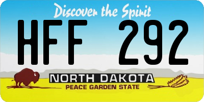ND license plate HFF292