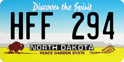 ND license plate HFF294