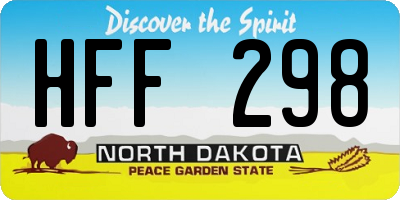 ND license plate HFF298