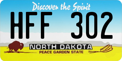 ND license plate HFF302