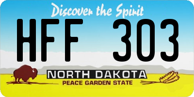 ND license plate HFF303