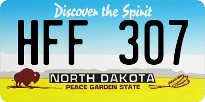 ND license plate HFF307