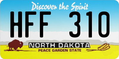 ND license plate HFF310