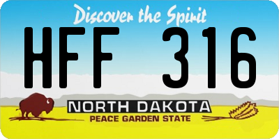 ND license plate HFF316