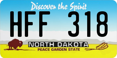ND license plate HFF318