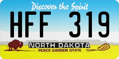 ND license plate HFF319