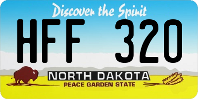 ND license plate HFF320