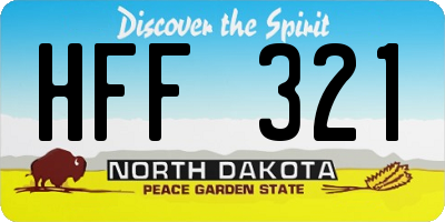 ND license plate HFF321