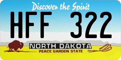 ND license plate HFF322
