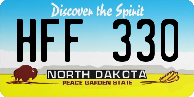 ND license plate HFF330