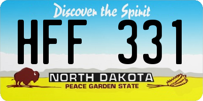 ND license plate HFF331