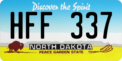 ND license plate HFF337