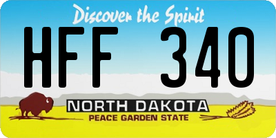 ND license plate HFF340