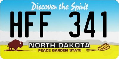 ND license plate HFF341