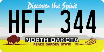 ND license plate HFF344
