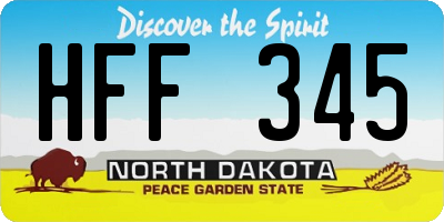 ND license plate HFF345