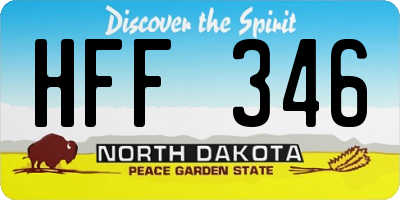 ND license plate HFF346