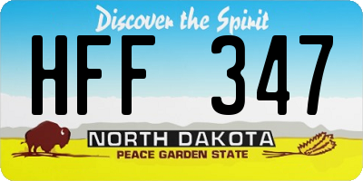 ND license plate HFF347