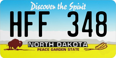 ND license plate HFF348