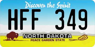 ND license plate HFF349