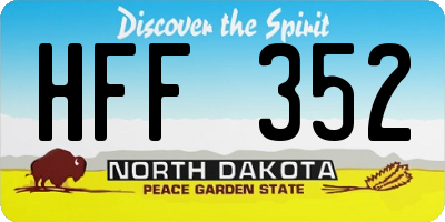 ND license plate HFF352