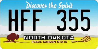 ND license plate HFF355