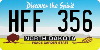 ND license plate HFF356
