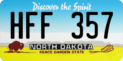ND license plate HFF357