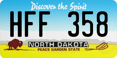 ND license plate HFF358