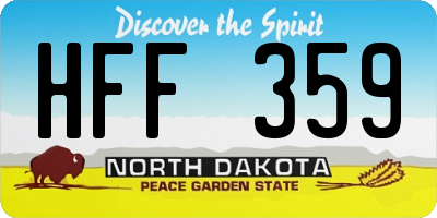 ND license plate HFF359