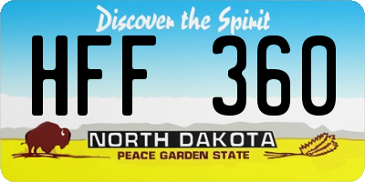 ND license plate HFF360