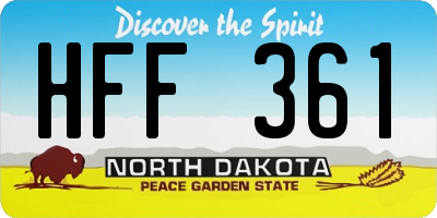 ND license plate HFF361