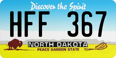 ND license plate HFF367