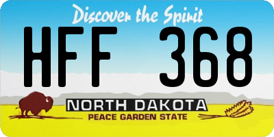 ND license plate HFF368