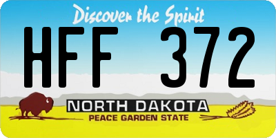 ND license plate HFF372