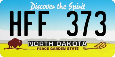 ND license plate HFF373