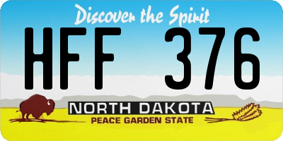 ND license plate HFF376