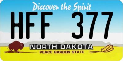 ND license plate HFF377