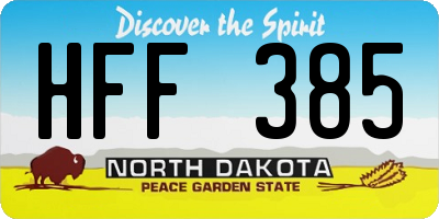 ND license plate HFF385