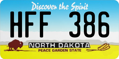 ND license plate HFF386