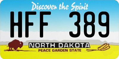 ND license plate HFF389