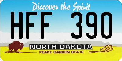 ND license plate HFF390