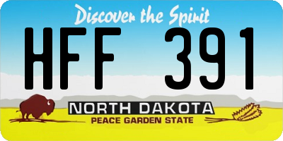 ND license plate HFF391