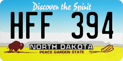 ND license plate HFF394